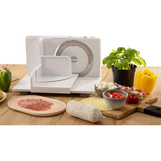 Gorenje R402W szeletelőgép, Solingen recés rozsdamentes acél pengével, 100W, fehér szín 