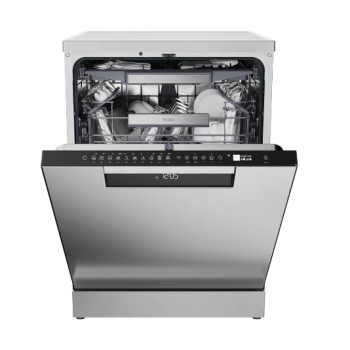 Haier XF 5C4M1X mosogatógép, 15 teríték, inverter motor, 3 kosár, automatikus ajtónyitás, Wifi, 59.7x59.8x85 cm, inox szín