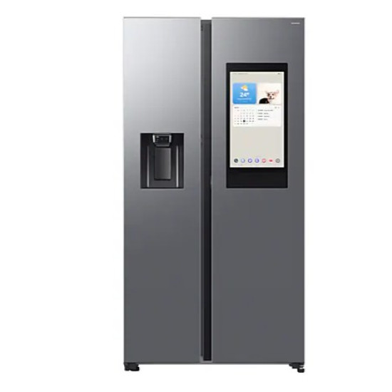 Samsung RS90F66BETEO side by side hűtőszekrény, AI Inverteres kompresszor, Wifi, 389/225L, 91.2x72.6x178.4 cm, Family Hub™, matt metál DOI szín 