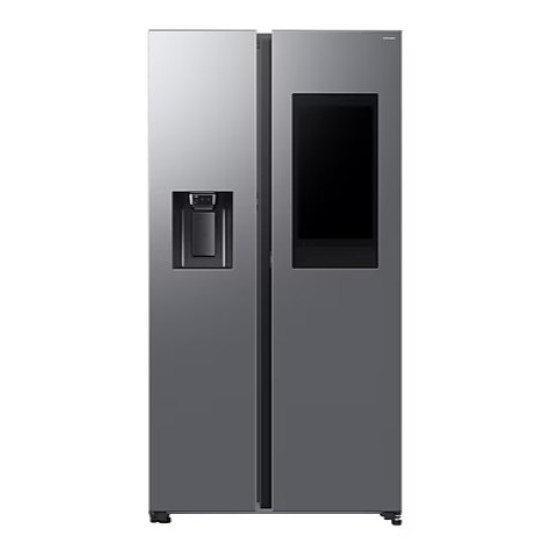 Samsung RS90F66BETEO side by side hűtőszekrény, AI Inverteres kompresszor, Wifi, 389/225L, 91.2x72.6x178.4 cm, Family Hub™, matt metál DOI szín 