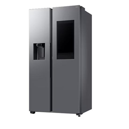 Samsung RS90F66BETEO side by side hűtőszekrény, AI Inverteres kompresszor, Wifi, 389/225L, 91.2x72.6x178.4 cm, Family Hub™, matt metál DOI szín 