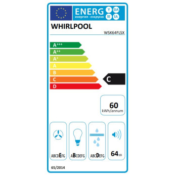 Whirlpool WSK64FLSX kürtőbe építhető konyhai elszívó, 28x56.4x23.7 cm, inox szín 