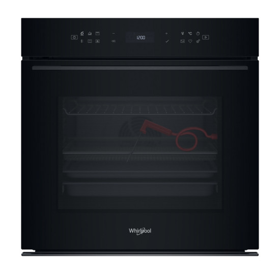 Whirlpool WOI78FPT1SBA beépíthető sütő, 73L, pirolitikus és hidrolitikus tisztítás, 6. Érzék technológia előre beállított receptek, 59.5x56.4x59.7 cm, fekete szín