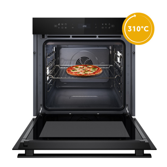 Whirlpool WOI6A8FPT1SBA beépíthető sütő, 73L, 6. Érzék technológia előre beállított receptek, pirolitikus és hidrolitikus tisztítás, 59.5x56.4x59.7 cm, fekete szín 