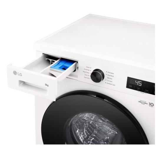 LG F4X1009NWB elöltöltős mosógép, 9 kg, inverter motor, Wifi, gőz, 60x59x85 cm 