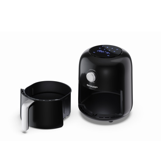 Sharp AF-GS404AE-B forrólevegős sütő, 4L, 1300W, fekete szín 