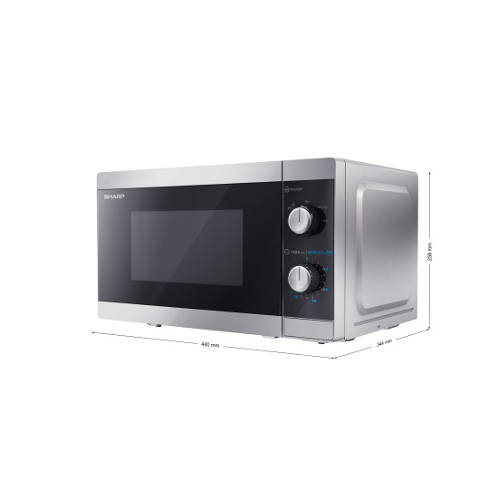 Sharp YC-MS01ES mikrohullámú sütő, 20L, 800W, ezüst szín 