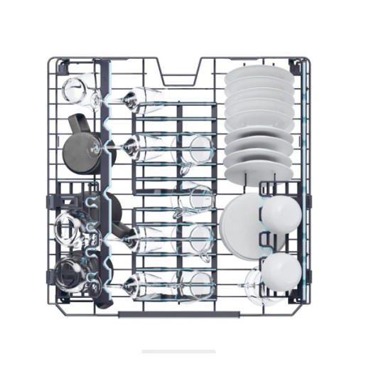 Haier XS 6B1M3PB teljesen beépíthető mosogatógép, 16 teríték, Wifi, inverter motor, automatikus ajtónyitás, 3 kosár, 59.7x55.5x81.8 cm