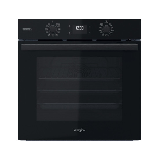 Whirlpool OMSR58RU1SB beépíthető sütő, 71L, pirolitikus és hidrolitikus tisztítás, Cook 3 funkció, 59.5x55.1x59.5 cm, fekete szín 
