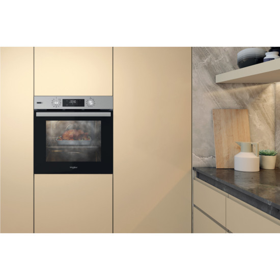 Whirlpool OMSR58CU1SX beépíthető sütő, 71L, Cook 3 funkció, 59.5x55.1x59.5 cm, inox szín 