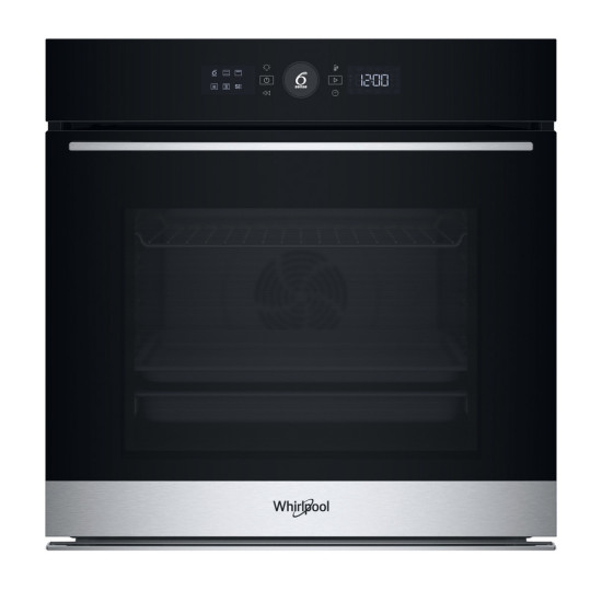 Whirlpool WOI5S8HM1SXA beépíthető sütő, 73L, 6. Érzék technológia előre beállított receptek, 59.5x56.4x59.7 cm, inox szín 