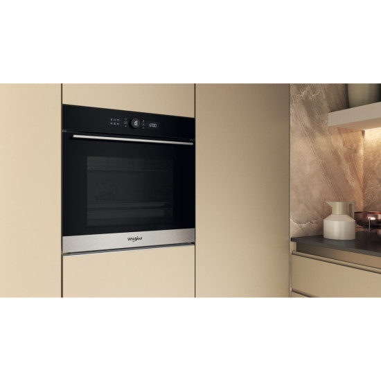 Whirlpool WOI5S8HM1SXA beépíthető sütő, 73L, 6. Érzék technológia előre beállított receptek, 59.5x56.4x59.7 cm, inox szín 