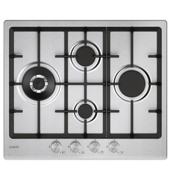 Candy CHG6D4WTX beépíthető gáz főzőlap, wok főzőzóna, 59.5x51x4.5 cm, inox szín