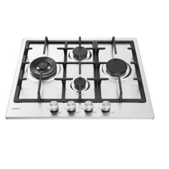Candy CHG6D4WTX beépíthető gáz főzőlap, wok főzőzóna, 59.5x51x4.5 cm, inox szín