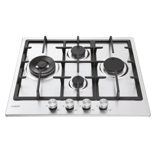 Candy CHG6D4WTX beépíthető gáz főzőlap, wok főzőzóna, 59.5x51x4.5 cm, inox szín