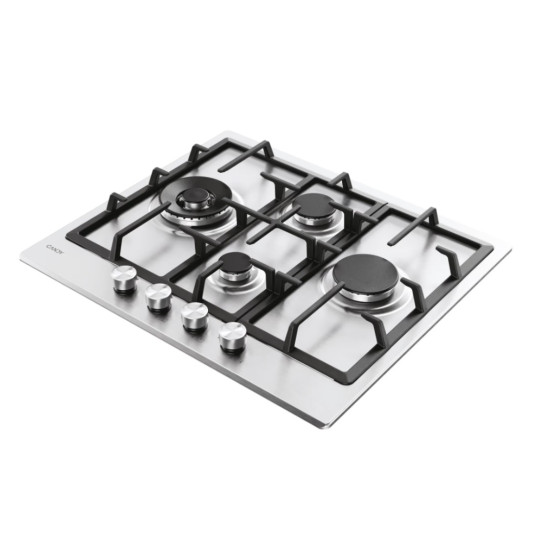 Candy CHG6D4WTX beépíthető gáz főzőlap, wok főzőzóna, 59.5x51x4.5 cm, inox szín