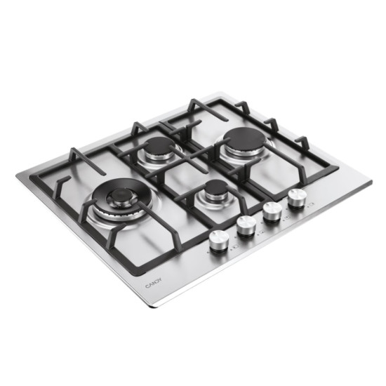 Candy CHG6D4WTX beépíthető gáz főzőlap, wok főzőzóna, 59.5x51x4.5 cm, inox szín