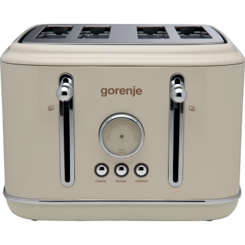 Gorenje T2300CLIN elefántcsont színű retro 4 szeletes kenyérpirító kiolvasztás, melegítő funkcióval
