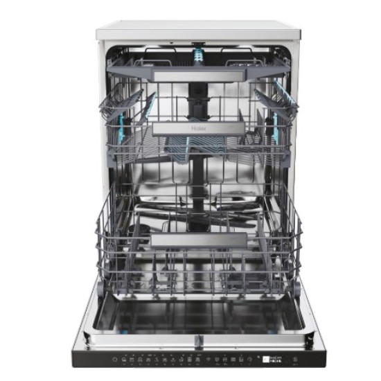 Haier XF 4A4M4PX mosogatógép, 14 teríték, Wifi, inverter motor, 3 kosár, automatikus ajtónyitás, 59.7x59.8x85 cm, inox szín 