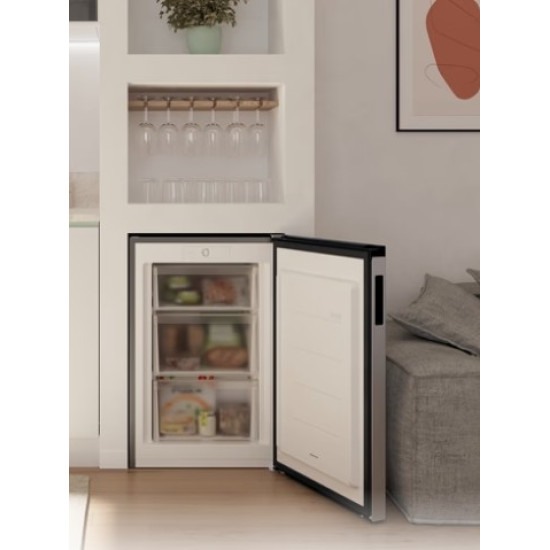 Candy CNUQ2L58EX fagyasztószekrény, 90L, 54.5x57x86 cm, ezüst szín