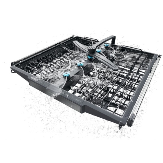 Haier XF 4A4M4PX mosogatógép, 14 teríték, Wifi, inverter motor, 3 kosár, automatikus ajtónyitás, 59.7x59.8x85 cm, inox szín 