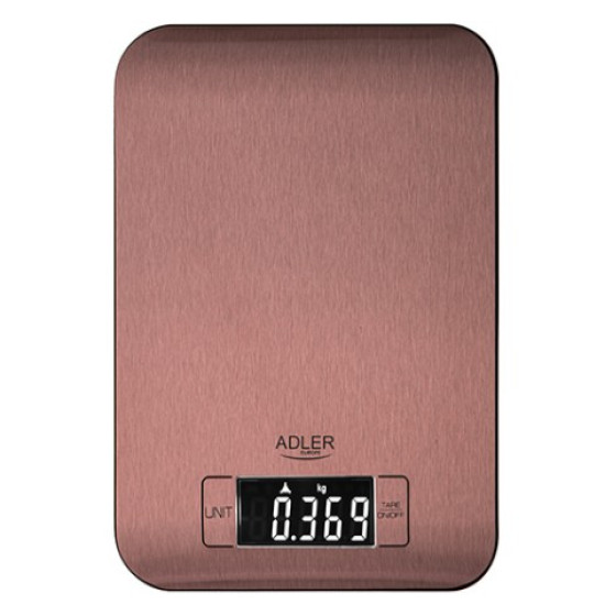 Adler AD3183C digitális konyhai mérleg, 5kg-os méréshatárral, réz szín
