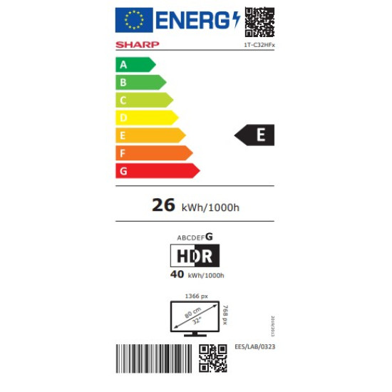 Sharp 32HF2265E HD Ready Smart LED TV, 32", 81.28 cm 