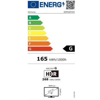 Samsung QE85Q6FAAUXXH 4K UHD Smart QLED TV, 85", 215.9 cm 