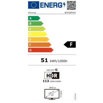 Samsung QE43Q8FAAUXXH 4K UHD Smart QLED TV, 43", 109.22 cm 