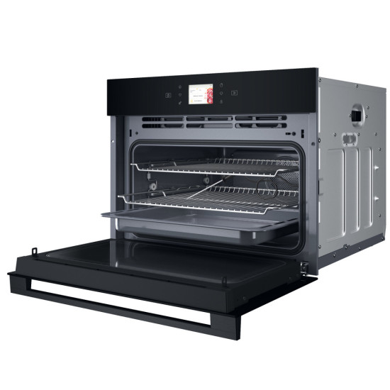 Whirlpool WCW9O7PHTSB beépíthető kompakt sütő és mikró, 53L, Crisp funkció, 950W, 55.9x54.3x45.5 cm, fekete szín 