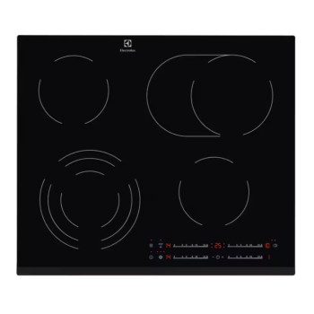 Electrolux EHF6547FXK beépíthető kerámialap, 59x52x3.8 cm, fekete szín 