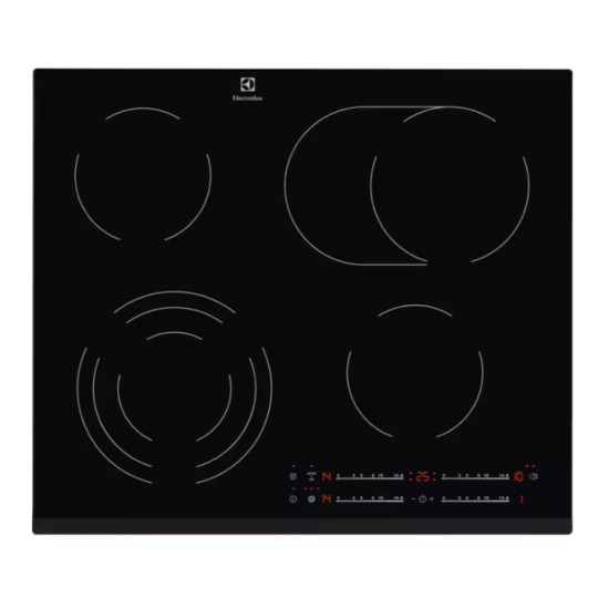 Electrolux EHF6547FXK beépíthető kerámialap, 59x52x3.8 cm, fekete szín 