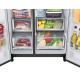 LG GSXV91MCAE Total No Frost side by side hűtőszekrény, 416/219L, Wifi, inverter kompresszor, 91.3x73.5x179 cm, matt fekete szín 