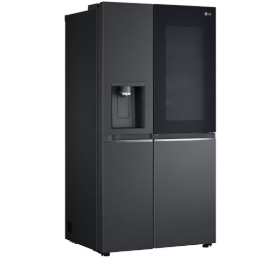 LG GSXV91MCAE Total No Frost side by side hűtőszekrény, 416/219L, Wifi, inverter kompresszor, 91.3x73.5x179 cm, matt fekete szín 