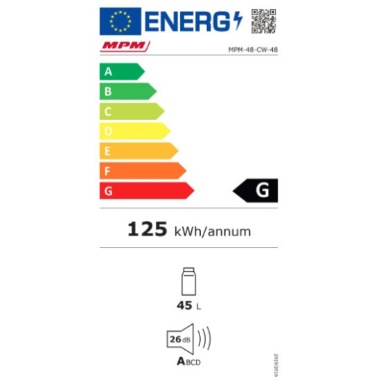 MPM MPM-48-CW-48 termoelektromos bor és italhűtő, 45L, 43x48x52 cm