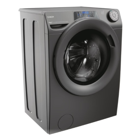 Candy RP4 476BWMRR/1-S elöltöltős mosógép, 7 kg, inverter motor, WIFI, gőz, 60x45x85 cm, antracitszürke szín 