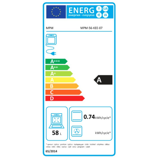 MPM MPM-56-KEE-07 elektromos tűzhely vasmagos főzőlappal, 58L, 50x60x85 cm 