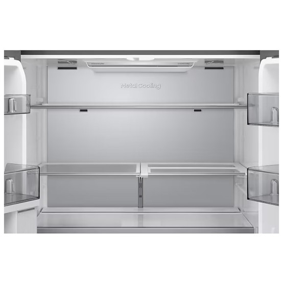 Samsung RM90F67CECEO side by side hűtőszekrény francia ajtós kialakítással, 399/255L, AI inverteres kompresszor, Wifi, 91.2x73.1x185.3 cm, tiszta szénfekete szín 