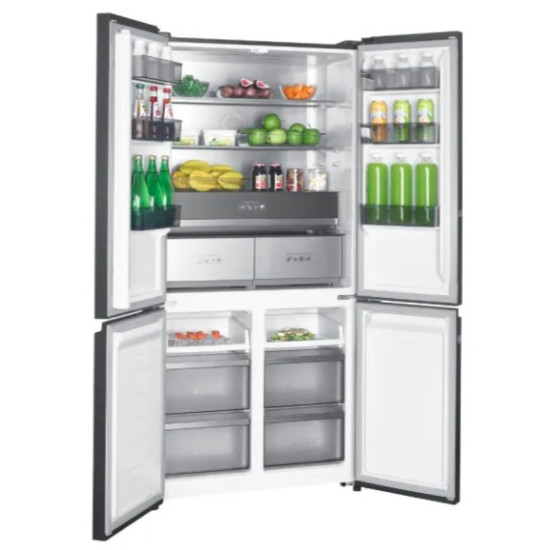 MPM MPM-503-SSI-11 Total No Frost side by side hűtőszekrény francia ajtós kialakítással, 349/156L, inverter kompresszor, 90.5x60x190 cm, fekete üveg szín 