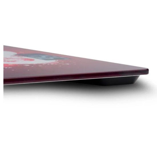 Gallet PEP950 digitális üveglapos személymérleg, 150 kg méréshatár, mintás vörös szín 