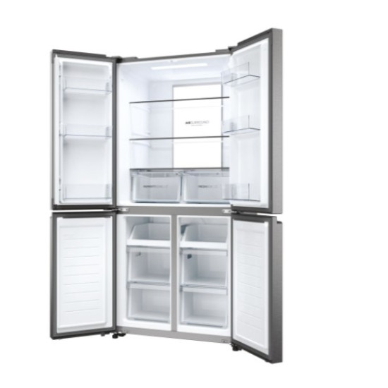Haier HCR7818DNMM No Frost side by side hűtőszekrény francia ajtós kialakítással, 311/156L, 83.3x65x181.5 cm, New Platinum inox szín