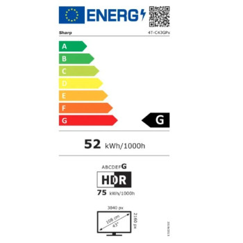 Sharp 43GP6265E 4K UHD QLED TV, 43", 109.22 cm