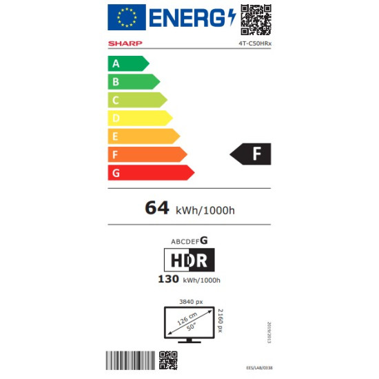 Sharp 50HR7265E 4K UHD Smart QLED TV, 50", 127 cm 