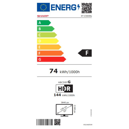 Sharp 55HR7265E 4K UHD Smart QLED TV, 55", 139.7 cm 