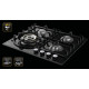 Sam Cook Vulcano PSC-VH-1060 beépíthető fekete üveg, gáz főzőlap, vulkán kővel ellátott WOK égővel, katalitikus égési technológiával