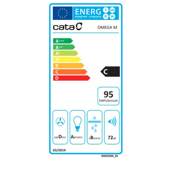 Cata OMEGA 700 WH/L fehér kürtös konyhai elszívó 70cm
