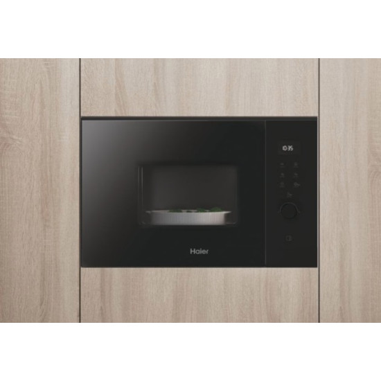 Haier H38FMWID627N beépíthető mikrohullámú sütő, 25L, 900W, 59.4x38.8x38.2 cm, fekete szín 
