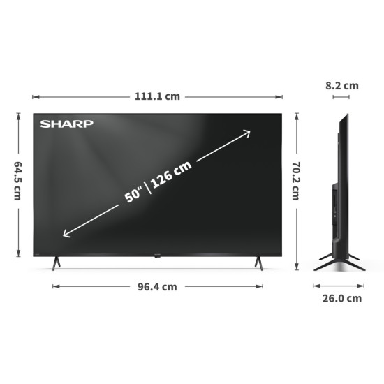 Sharp 50HP5265E 4K UHD Smart QLED TV, 50", 127 cm 