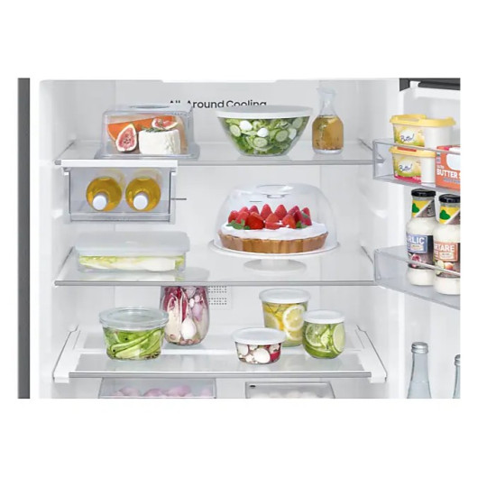 Samsung RB50DG602EB1EO No Frost alulfagyasztós kombinált hűtőszekrény, Wifi, inverter kompresszor, 340/168L, 75.9x71.1x192 cm, fekete szín 