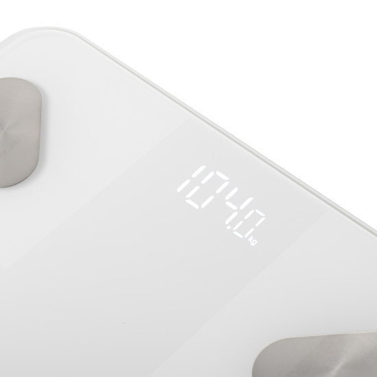 Adler AD 8186 diagnosztikai okos személymérleg, 180 kg- os méréshatár, fehér szín 